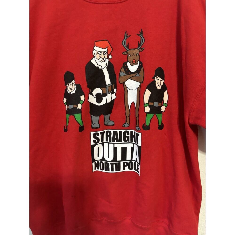 Christmas Sweatshirt Snowtorious Straight Outta North Pole XL Santa Elf Ugly - Picture 3 of 6